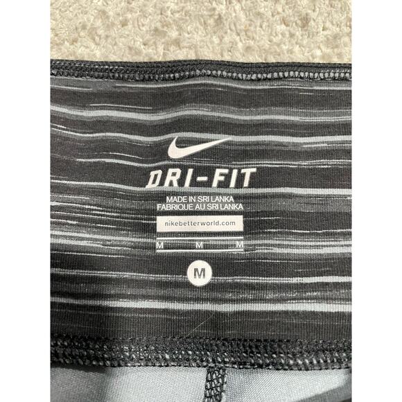 NWT Nike Dri Fit Leggings Women's Size Medium Gray White Stripe 645798 MSRP $55 - Picture 6 of 9
